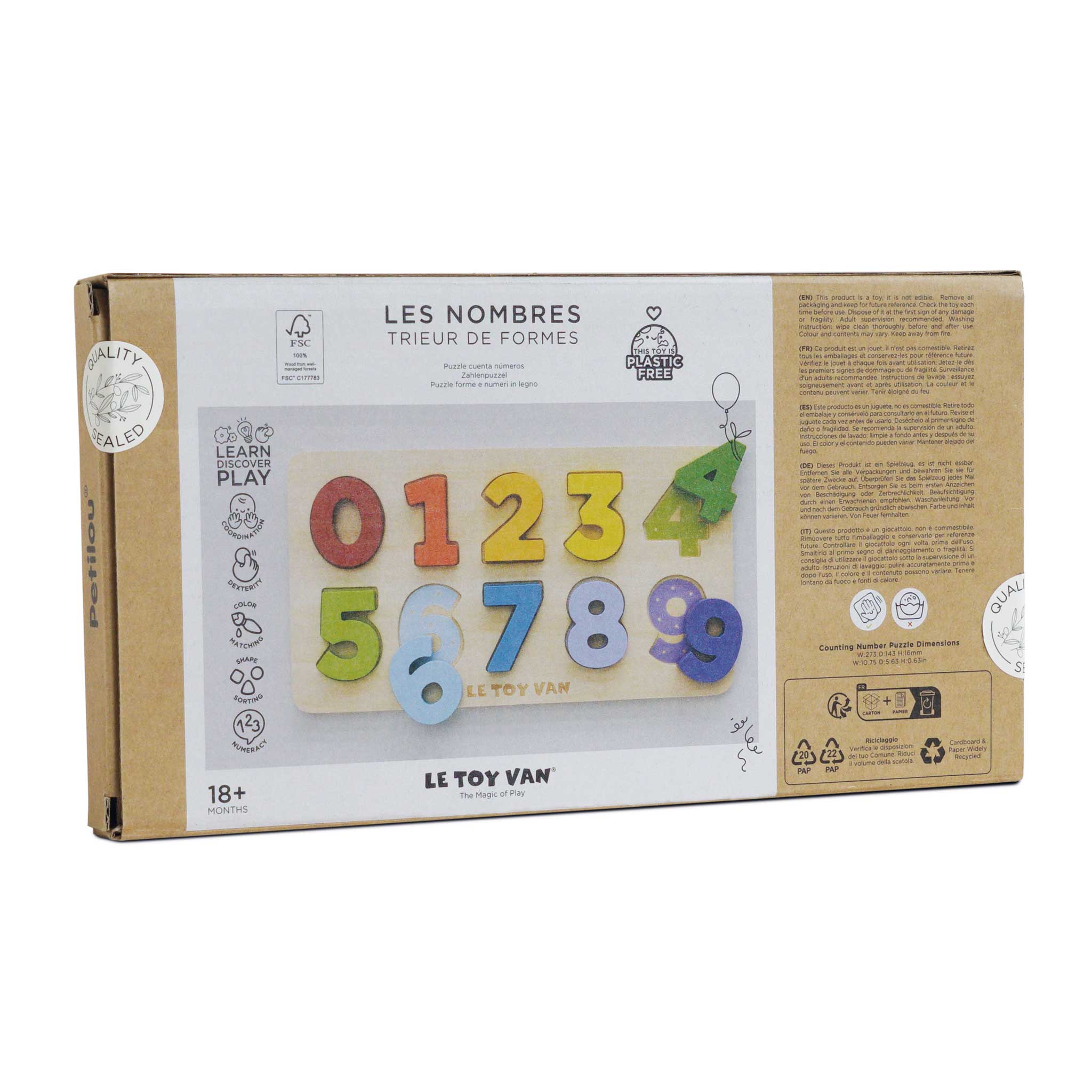 Wooden Numbers Shape Sorter