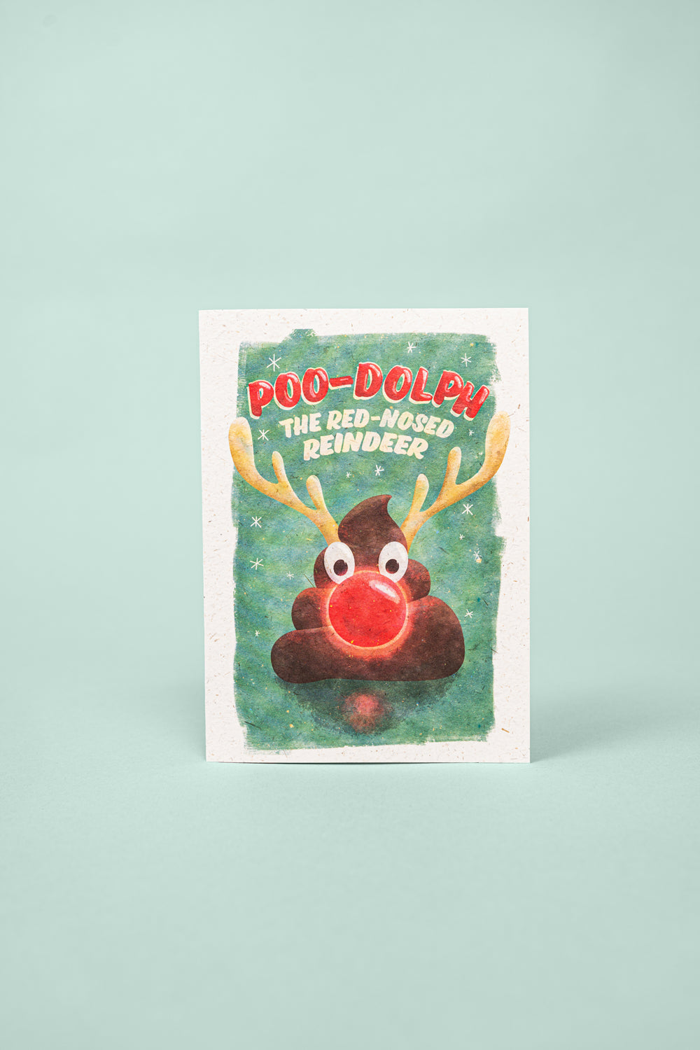 Poo-dolph The Red Nose Reindeer (Recycled cards)