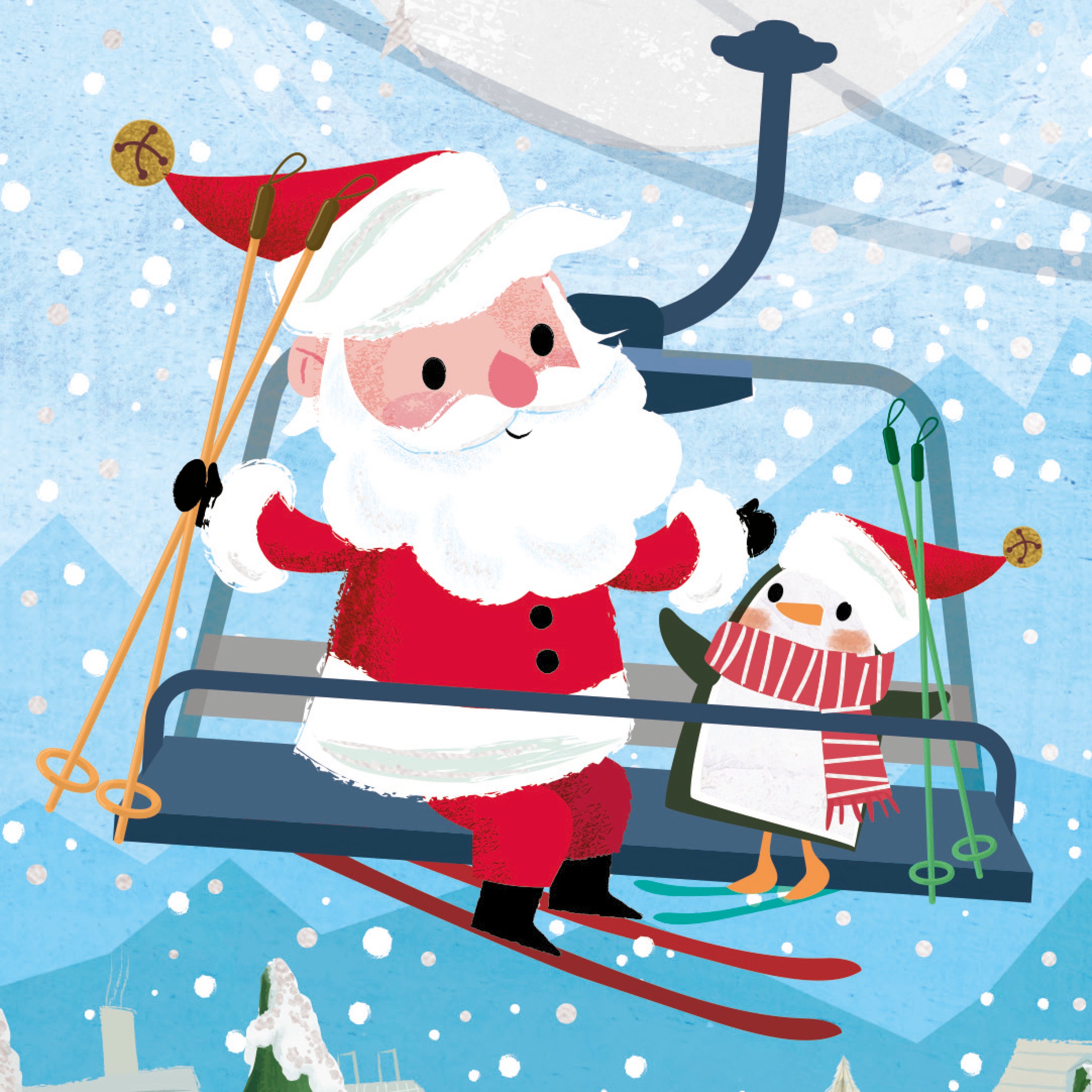 Santa's Lift (pack of 10 cards)