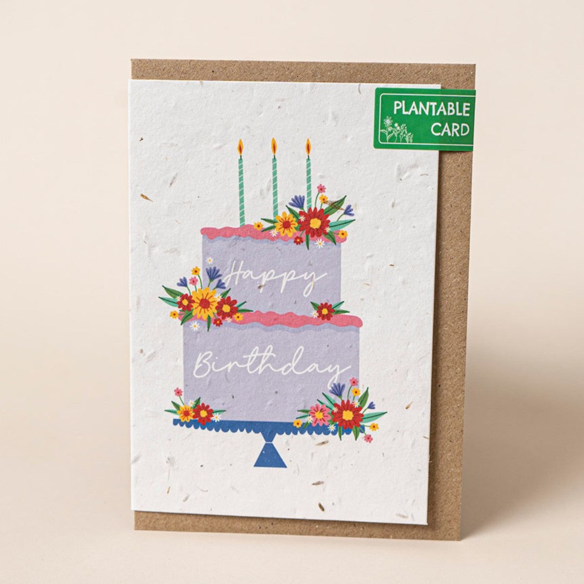 Happy Birthday Cake Plantable Greeting Card