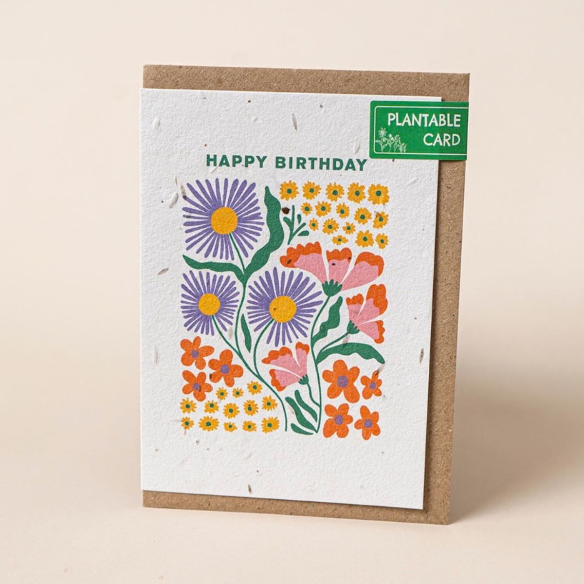 Happy Birthday Flower Graphic Plantable Greeting Card