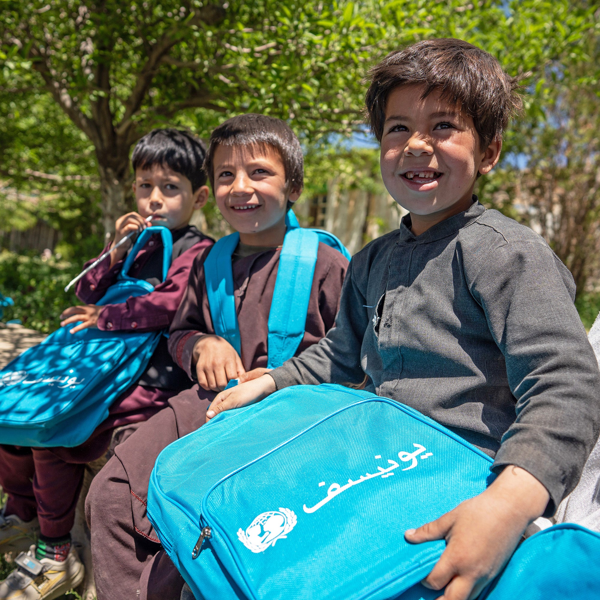 5 School Bags for Children - Greeting Card
