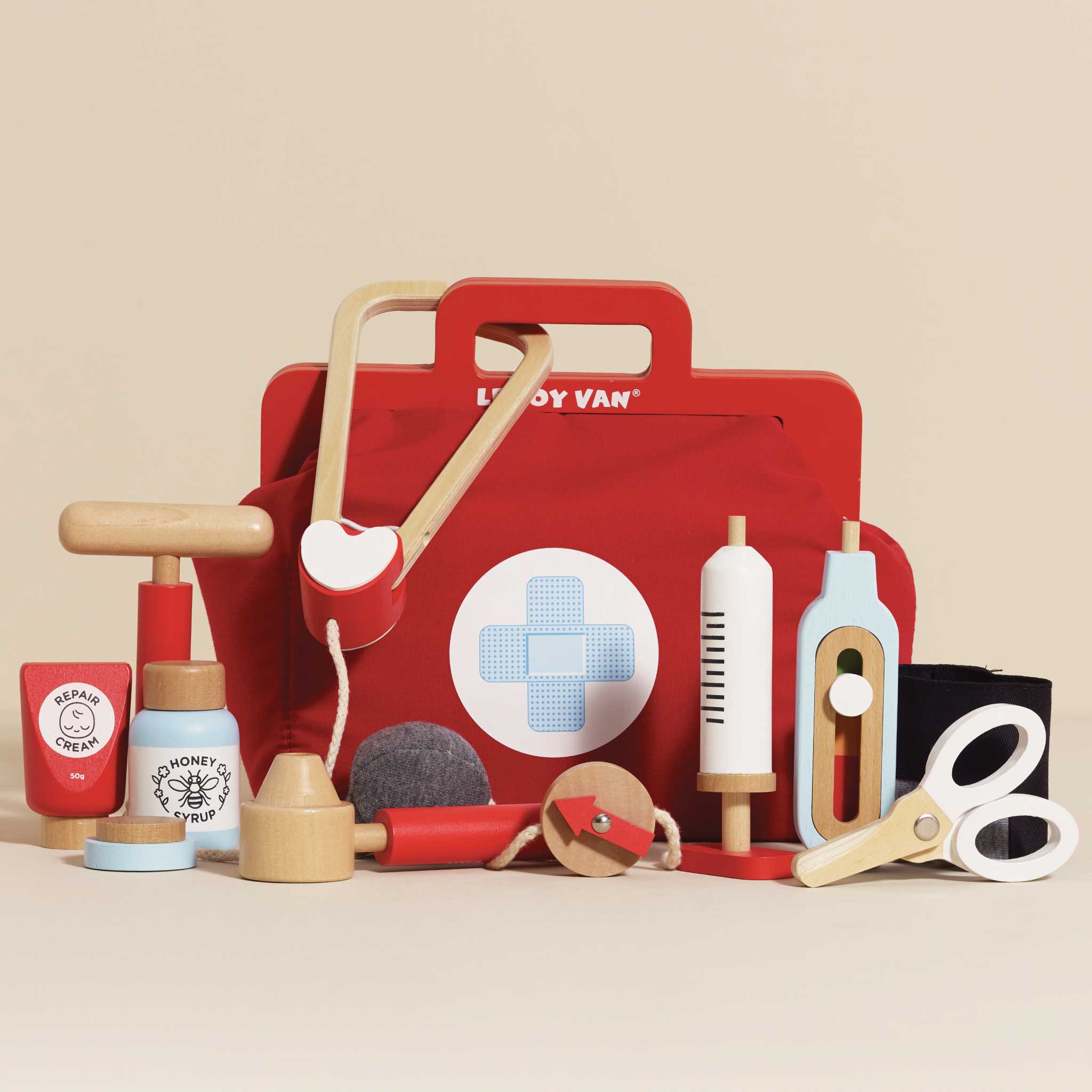 Vintage Wooden Doctor Roleplay Kit