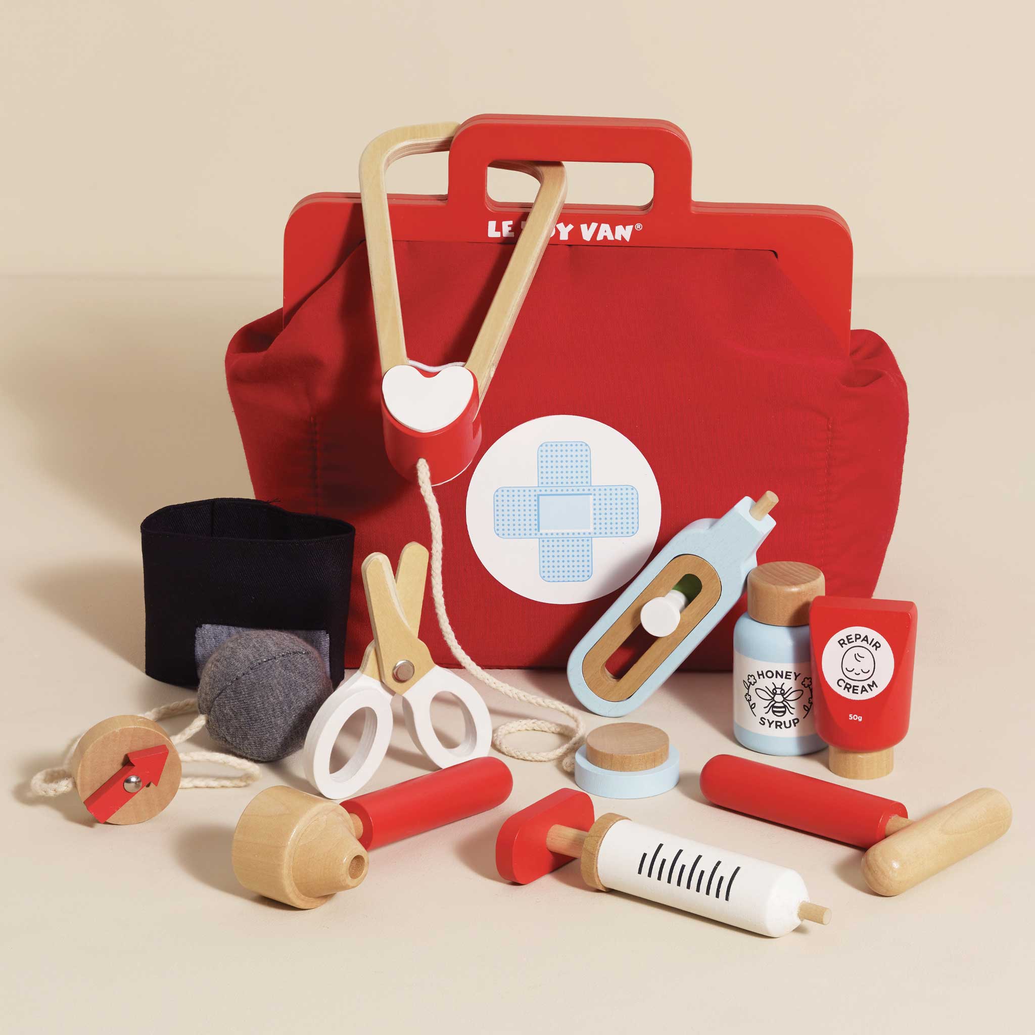Vintage Wooden Doctor Roleplay Kit