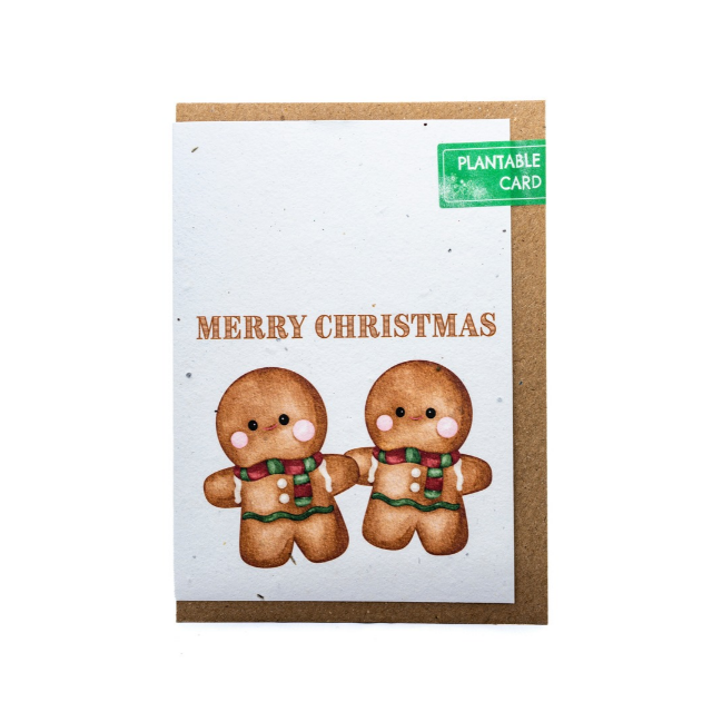 Two Ginger Breads Plantable Christmas Card