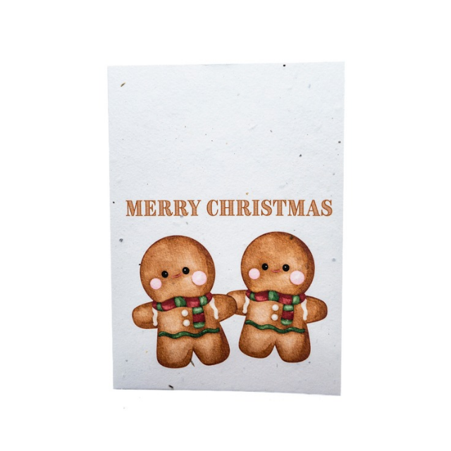 Two Ginger Breads Plantable Christmas Card