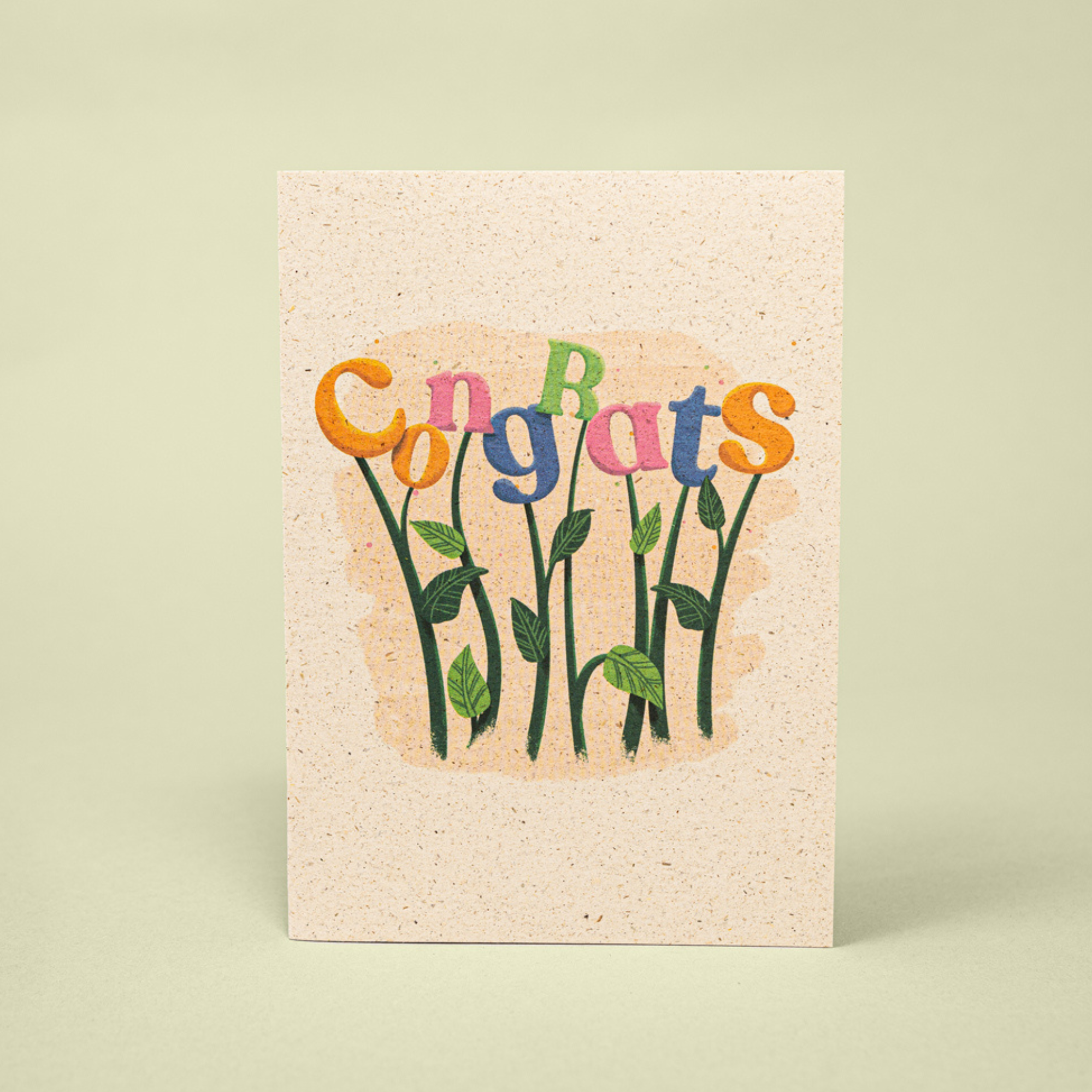 Congrats Card (Grass Paper)