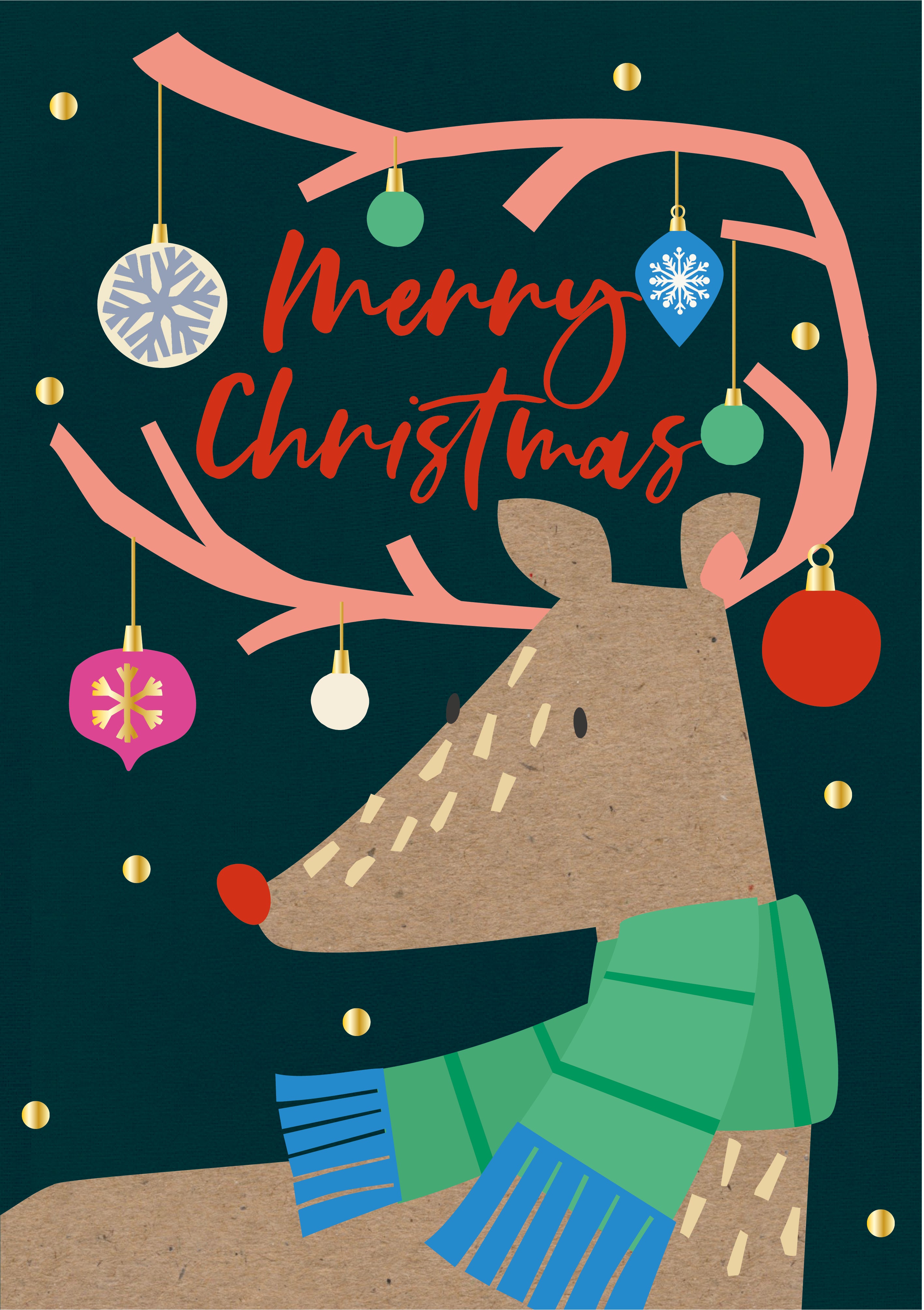 Wrapped up Reindeer (pack of 10 cards)