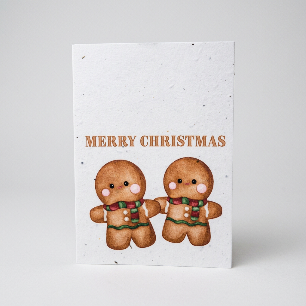 Two Ginger Breads Plantable Christmas Card